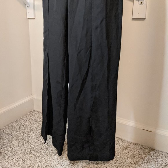 H&M Divided Black Front Slit Casual Pants with Tie Sash - Picture 6 of 7